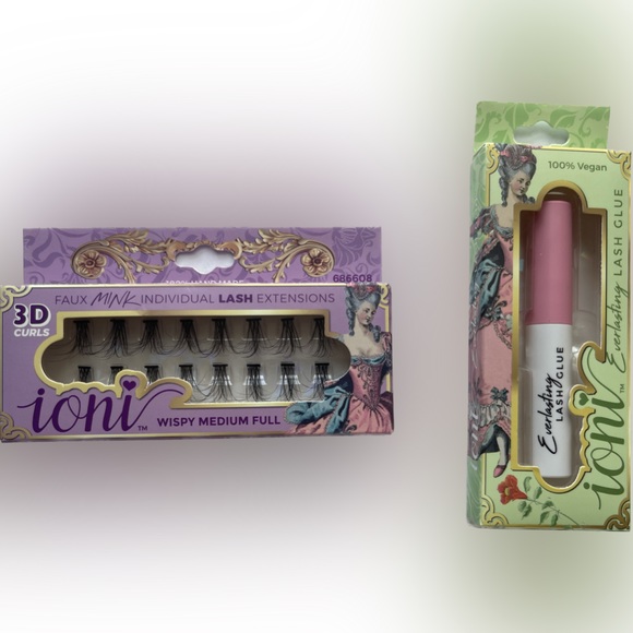 NEW IONI Faux Mink Individual Lash Extensons 3-STRAND Medium-Full & Eyelash Glue - Picture 1 of 6